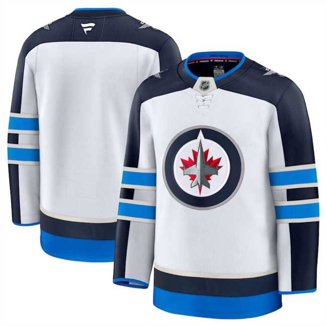 Mens Winnipeg Jets Custom White 2024-25 Away Stitched Hockey Jersey->customized nhl jersey->Custom Jersey